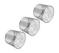 PATIKIL Gutter Guard Filter 4"-3.3", 3 Pack 100 x 85 mm PVC Termination Cap Mesh Screen Vent Cover Stainless Steel Conical Exhaust Pipe Cover Guard Filter Strainer for Downspout Silver