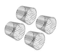 PATIKIL Gutter Guard Filter 4"-3.3", 4 Pack 100 x 85 mm PVC Termination Cap Mesh Screen Vent Cover Stainless Steel Conical Exhaust Pipe Cover Guard Filter Strainer for Downspout Silver