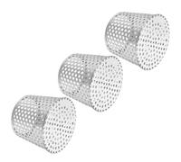 PATIKIL Gutter Guard Filter 4.3"-3.5", 3 Pack 110 x 90 mm PVC Termination Cap Mesh Screen Vent Cover Stainless Steel Conical Exhaust Pipe Cover Guard Filter Strainer for Downspout Silver