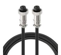 PATIKIL GX12 2 Pin Aviation Sensor Cable 2M / 6.6 Ft, 2 Pcs Aviation Socket Electrical Cable Double Female Head Connector for Industrial Automation Control, Device Network, Black