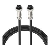 PATIKIL GX12 3 Pin Aviation Sensor Cable 2M / 6.6 Ft, 2 Pcs Aviation Socket Electrical Cable Double Female Head Connector for Industrial Automation Control, Device Network, Black