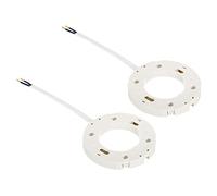 PATIKIL GX53 Light Base Socket, 2 Pack, White, Plastic, Medium Base, 100W, 250V, 2A, 0.75mm² Wire, 110mm Length, Cabinet Showcase Showroom Lights