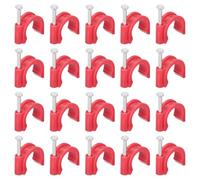PATIKIL Half Clamp J-Hook with Nail, 70Pcs 1/2"/16mm Pex Pipe Fixture Cable Nail Clip Support Holder for Tubing Fixing CPVC Copper Pipe Fixing Connection, Red, 30mm Long Nail
