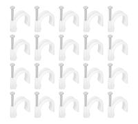 PATIKIL Half Clamp J-Hook with Nail, 70Pcs 3/4"/20mm Pex Pipe Fixture Cable Nail Clip Support Holder for Tubing Fixing CPVC Copper Pipe Fixing Connection, White, 40mm Long Nail