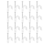 PATIKIL Half Clamp J-Hook with Nail, 70Pcs 3/4"/20mm Pex Pipe Fixture Cable Nail Clip Support Holder for Tubing Fixing CPVC Copper Pipe Fixing Connection, White, 50mm Long Nail