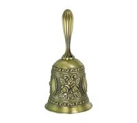 PATIKIL Hand Bell, 1pcs Dinner Bell Call Bell Vintage Carved Metal for Dinner Service Church Wedding Christmas, Bronze