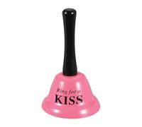 PATIKIL Hand Bell, 3" Small Service Call Bell with Handle Metal Ringing Loud Jingle for Wedding Restaurant Hotel Senior Bedside Classroom Dinner Pet Animal Training(KISS, Pink)