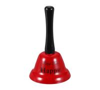 PATIKIL Hand Bell, 3" Small Service Call Bell with Handle Metal Ringing Loud Jingle for Wedding Restaurant Hotel Senior Bedside Classroom Dinner Pet Animal Training(Happy, Bright Red)