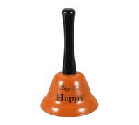 PATIKIL Hand Bell, 3" Small Service Call Bell with Handle Metal Ringing Loud Jingle for Wedding Restaurant Hotel Senior Bedside Classroom Dinner Pet Animal Training(Happy, Orange)