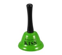 PATIKIL Hand Bell, 3" Small Service Call Bell with Handle Metal Ringing Loud Jingle for Wedding Restaurant Hotel Senior Bedside Classroom Dinner Pet Animal Training(KISS, Green)