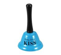 PATIKIL Hand Bell, 3" Small Service Call Bell with Handle Metal Ringing Loud Jingle for Wedding Restaurant Hotel Senior Bedside Classroom Dinner Pet Animal Training(KISS, Blue)