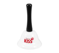 PATIKIL Hand Bell, 3" Small Service Call Bell with Handle Metal Ringing Loud Jingle for Wedding Restaurant Hotel Senior Bedside Classroom Dinner Pet Animal Training(Red KISS, White)