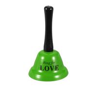 PATIKIL Hand Bell, 3" Small Service Call Bell with Handle Metal Ringing Loud Jingle for Wedding Restaurant Hotel Senior Bedside Classroom Dinner Pet Animal Training(LOVE, Green)