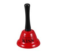 PATIKIL Hand Bell, 3" Small Service Call Bell with Handle Metal Ringing Loud Jingle for Wedding Restaurant Hotel Senior Bedside Classroom Dinner Pet Animal Training(KISS, Red)