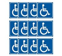 PATIKIL Handicap Sign Stickers 3x3 Inch, 12 Pack Vinyl Accessible Sign Disabled Wheelchair Symbol for Wheelchair Person Indoor Outdoor Window Door, Blue