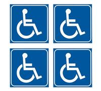 PATIKIL Handicap Sign Stickers 3x3 Inch, 4 Pack Vinyl Accessible Sign Disabled Wheelchair Symbol for Wheelchair Person Indoor Outdoor Window Door, Blue