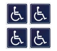 PATIKIL Handicap Sign Stickers 6x6 Inch, 4 Pack Vinyl Accessible Sign Disabled Wheelchair Symbol for Wheelchair Person Indoor Outdoor Window Door, Dark Blue