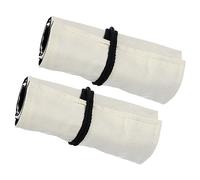 PATIKIL Handmade 48 Slots Roll Up Pencil Case, 2 Pack Canvas Pencil Wrap Pouch Pen Holder Organizer for Artist Drawing Coloring Sketching, White/Black