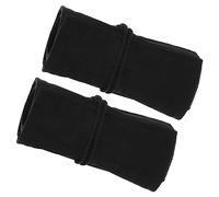 PATIKIL Handmade 48 Slots Roll Up Pencil Case, 2 Pack Canvas Pencil Wrap Pouch Pen Holder Organizer for Artist Drawing Coloring Sketching, Black