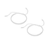 PATIKIL Handmade Braided String Bracelets, 2 Pcs Adjustable Braided Rope Matching Bracelets Tibetan String Lucky Protection Wristbands for Couple Women Men, White
