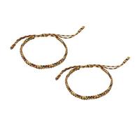 PATIKIL Handmade Braided String Bracelets, 2 Pcs Adjustable Braided Rope Matching Bracelets Tibetan String Lucky Protection Wristbands for Couple Women Men, Multicolor