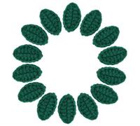 PATIKIL Handmade Crochet Leaves, Crochet Green Leaf Small Leaves Applique Embellishments for Scrapbook Crafts Sewing DIY Clothes Hats Bags Ties Clips-30pcs (Dark Green)
