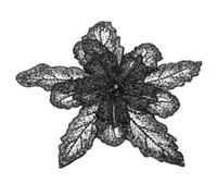 PATIKIL Handmade Rhinestones Applique, Flower Lace Patches with Sequin Beads Sew on Crystal Beaded Lace Applique for Wedding Dresses DIY Clothes Craft, Black