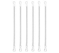 PATIKIL Hanging Chains with Hooks, 6 Pcs Plant Hangers for Bird Feeders Planters Lanterns Wind Chimes Chalkboard and Ornaments, Silver