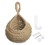 PATIKIL Hanging Fruit Baskets for Kitchen, Large Size Teardrop Home Decor Storage Hand-Woven Wall Hanging Basket for Garlic Potato Vegetable, Brown