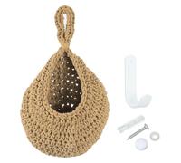 PATIKIL Hanging Fruit Baskets for Kitchen, Medium Size Teardrop Home Decor Storage Hand-Woven Hanging Baskets for Garlic Potato Vegetable, Brown