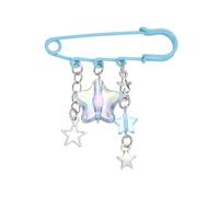 PATIKIL Hanging Long Chain Brooch Pin, Stars Tassel Safety Punk Cool Retro Collar Chain Pin Brooch for Women Men Wedding Collar Sweater Shawl Suit Coat Dress, Blue