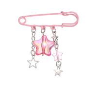 PATIKIL Hanging Long Chain Brooch Pin, Stars Tassel Safety Punk Cool Retro Collar Chain Pin Brooch for Women Men Wedding Collar Sweater Shawl Suit Coat Dress, Pink