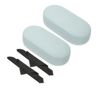 PATIKIL Hard Shell Eyeglasses Case, 2 Pack PU Leather Large Glasses Case Litchi Grain Protective Sunglasses Organizer for Women Men Eyeglasses Sunglasses Storage, Light Blue