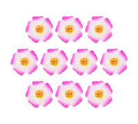 PATIKIL Hawaiian Hibiscus Flowers, 10 Pack Artificial Flowers Hair Clip DIY Foam Hibiscus Flower for Tabletop Decoration Party Favors Supplies, White/Rose Red