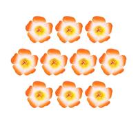 PATIKIL Hawaiian Hibiscus Flowers, 10 Pack Artificial Flowers Hair Clip DIY Foam Hibiscus Flower for Tabletop Decoration Party Favors Supplies, White/Orange