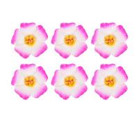 PATIKIL Hawaiian Hibiscus Flowers, 6 Pack Artificial Flowers Hair Clip DIY Foam Hibiscus Flower for Tabletop Decoration Party Favors Supplies, White/Rose Red