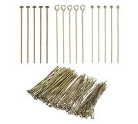 PATIKIL Head Pins Set for Jewelry Making, 600 Pcs 3 Styles 1.77" Flat Head & Ball Head Pins & Eye Pins Findings for DIY Necklaces, Earrings, Bracelets Making Supplies (Bronze)