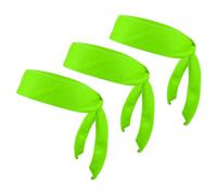 PATIKIL Head Ties Headband, 3 Pack Ninja Karate Headband Adjustable Sports Tie Back Sweat Wicking Workout Head Band for Men Women Running Tennis Yoga, Fluorescent Green