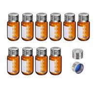PATIKIL Headspace Vial, 100 Pack 10ml Borosilicate Glass Screw Top Precision Thread Vial with Writing Patch PTFE Silicone for headspace-GC, headspace-GC/MS, Amber