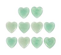 PATIKIL Heart Crystals Stone, 10 Pcs Natural Crystal Polished Love Gemstone Rose Quartz Pocket Bulk Set Balancing Meditation Gifts for Mother Women Birthday, Green