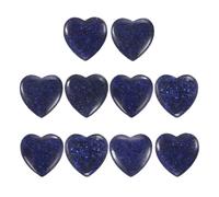 PATIKIL Heart Crystals Stone, 10 Pcs Natural Crystal Polished Love Gemstone Rose Quartz Pocket Bulk Set Balancing Meditation Gifts for Mother Women Birthday, Dark Blue