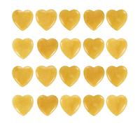 PATIKIL Heart Crystals Stone, 20 Pcs Natural Crystal Polished Love Gemstone Rose Quartz Pocket Bulk Set Balancing Meditation Gifts for Mother Women Birthday, Yellow