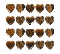 PATIKIL Heart Crystals Stone, 20 Pcs Natural Crystal Polished Love Gemstone Rose Quartz Pocket Bulk Set Balancing Meditation Gifts for Mother Women Birthday, Brown
