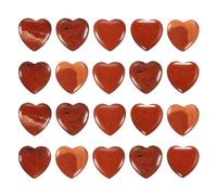 PATIKIL Heart Crystals Stone, 20 Pcs Natural Crystal Polished Love Gemstone Rose Quartz Pocket Bulk Set Balancing Meditation Gifts for Mother Women Birthday, Red