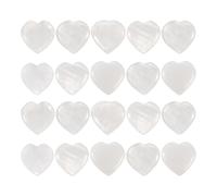 PATIKIL Heart Crystals Stone, 20 Pcs Natural Crystal Polished Love Gemstone Rose Quartz Pocket Bulk Set Balancing Meditation Gifts for Mother Women Birthday, White