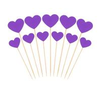 PATIKIL Heart Cupcake Toppers, 50 Pcs Heart Cupcake Picks Birthday Cake Decorations for Wedding Engagement Bridal Shower Party Supplies, Purple