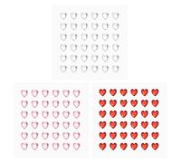 PATIKIL Heart Gem Stickers 8mm, 3 Sheet Self Adhesive Acrylic Heart Rhinestones Jewel Sticker Crystal Embellishment Sheet for Crafting Nail Decor Makeup DIY, White/Pink/Red