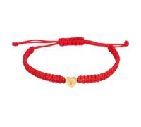 PATIKIL Heart Initial Bracelets for Men, Adjustable Handmade Rope Braided Initial String Bracelets for Women Men Matching Couple Gifts Friendship(Red, Y)