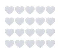 PATIKIL Heart Iron-on Patches, 20 Pcs Sew on Heart Embroidered Patches Appliques Embellishments for Clothing Jackets Hat Backpack Repairing Decorations, White, 1.6" x 1.4"