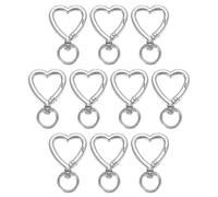 PATIKIL Heart Keychain Clip, 10 Pcs Heart Swivel Key Ring Snap Hook Clips Zinc Alloy Trigger Spring Buckle for Keychains Bags Purses Handbag Jewelry Making, Silver